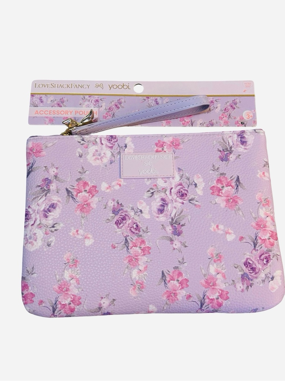 LoveShackFancy Lavender Floral Wristlet Pouch
